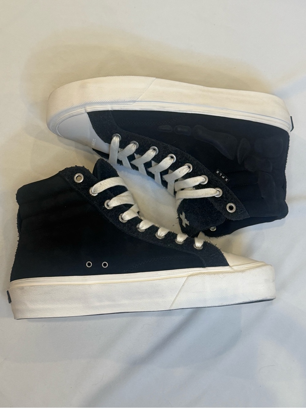 Straye x XPLR Venice Stomper Bones Skeleton Foot High Top Sneaker Black Suede 12 - Picture 10 of 15